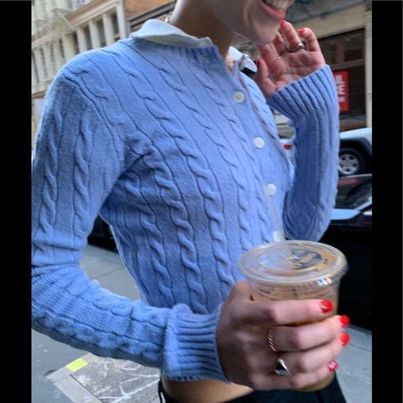 Brandy Melville Blue Olsen cardigan sweater - Picture 5 of 6